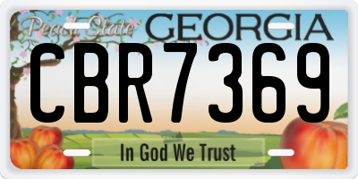 GA license plate CBR7369