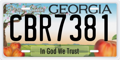 GA license plate CBR7381