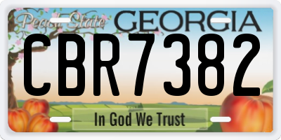 GA license plate CBR7382