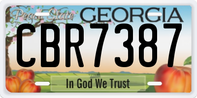 GA license plate CBR7387