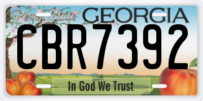 GA license plate CBR7392