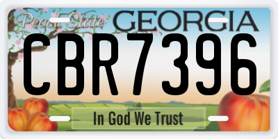 GA license plate CBR7396