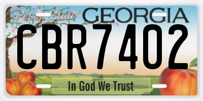 GA license plate CBR7402