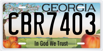 GA license plate CBR7403