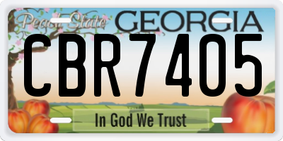 GA license plate CBR7405