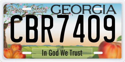 GA license plate CBR7409