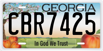 GA license plate CBR7425