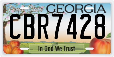 GA license plate CBR7428