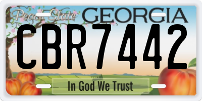 GA license plate CBR7442