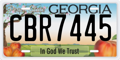 GA license plate CBR7445