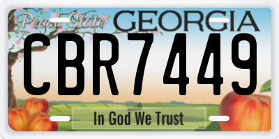 GA license plate CBR7449