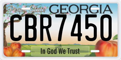 GA license plate CBR7450