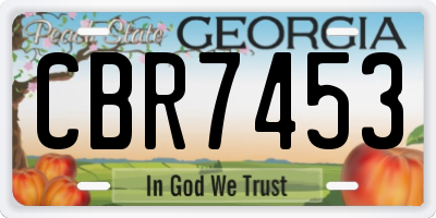 GA license plate CBR7453