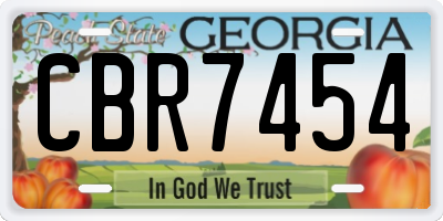 GA license plate CBR7454
