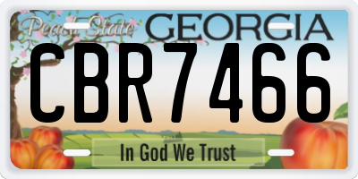 GA license plate CBR7466