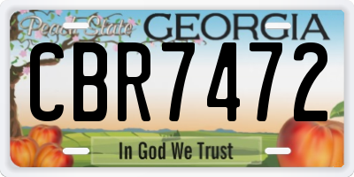 GA license plate CBR7472
