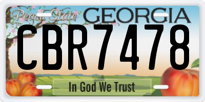 GA license plate CBR7478