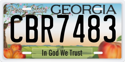 GA license plate CBR7483