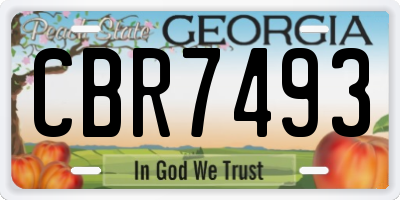 GA license plate CBR7493