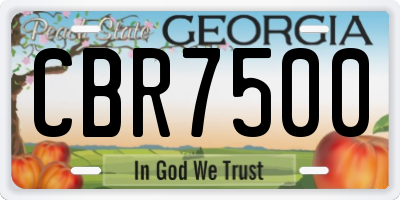 GA license plate CBR7500