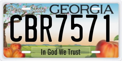 GA license plate CBR7571