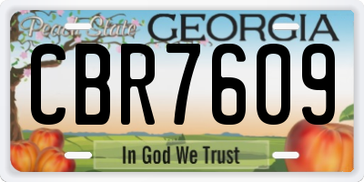 GA license plate CBR7609