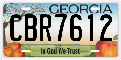 GA license plate CBR7612