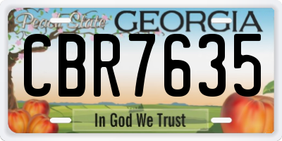 GA license plate CBR7635