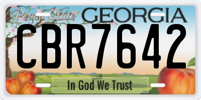 GA license plate CBR7642