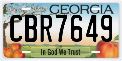 GA license plate CBR7649
