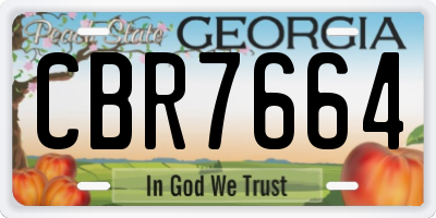 GA license plate CBR7664