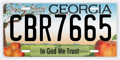 GA license plate CBR7665