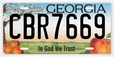 GA license plate CBR7669