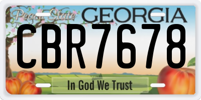 GA license plate CBR7678