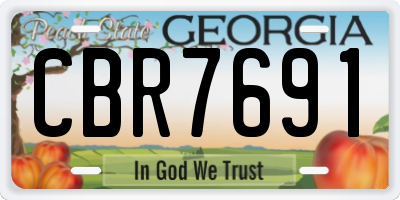 GA license plate CBR7691