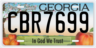 GA license plate CBR7699