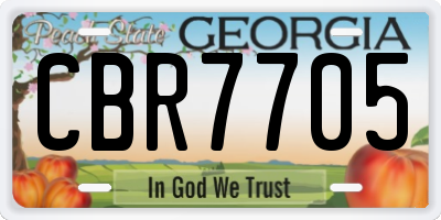 GA license plate CBR7705