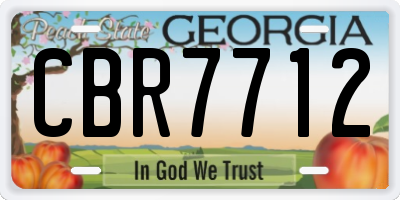 GA license plate CBR7712