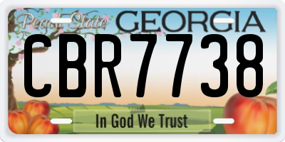 GA license plate CBR7738