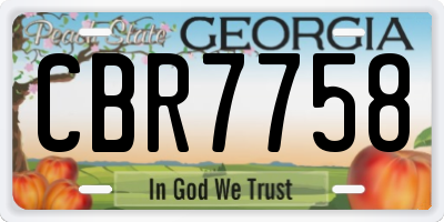 GA license plate CBR7758