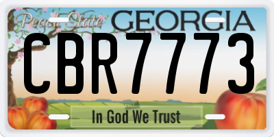 GA license plate CBR7773