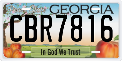 GA license plate CBR7816