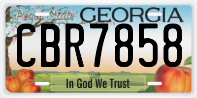 GA license plate CBR7858