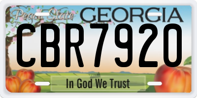 GA license plate CBR7920