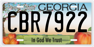 GA license plate CBR7922