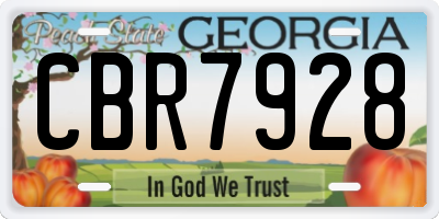 GA license plate CBR7928