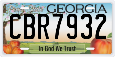 GA license plate CBR7932