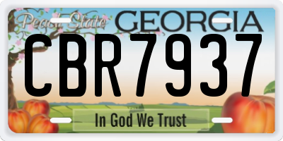GA license plate CBR7937