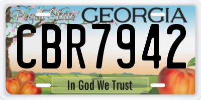 GA license plate CBR7942