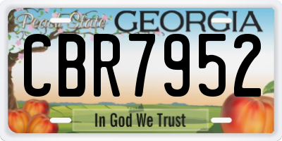 GA license plate CBR7952